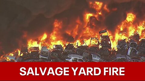 Grand Prairie auto salvage yard fire sends thick black smoke into air today news