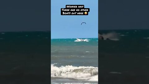 Idiot Boaters nearly capsized 10x during rough seas 🙄 #shorts