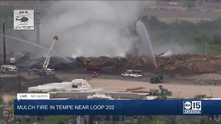 Mulch fire burning in Tempe