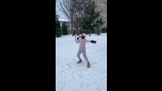 Snow ball fight slow mo