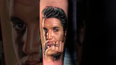 Elvis Presley Portrait Tattoo #shorts #tattoos #inked #youtubeshorts