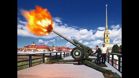 A midday shot from a cannon in Saint-Petersburg