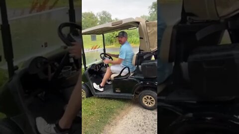 Golfer Does Nine Point Turn In Golf Cart! #MegaFails #Shorts