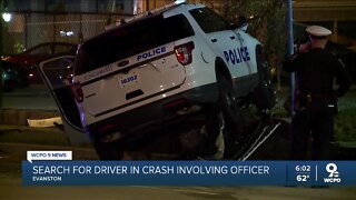 Cincinnati police search for driver in crash involving officer