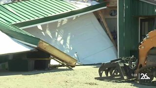 Seymour house garage collapses from storms, National Weather Service surveys damage across NE Wisconsin