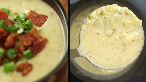 How To Make New England Clam Chowder In 1 Minute #shorts