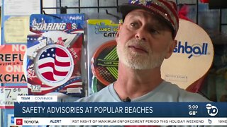 Safety advisories at popular beaches