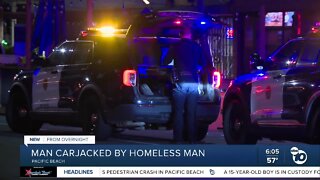 Driver carjacked on busy Pacific Beach street