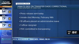 Investigation underway after death of Florida Department of Corrections inmate during transfer