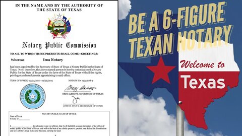 Get Your Texas Notary Commission. BE A 6-FIGURE TEXAN MOBILE NOTARY PUBLIC!!!