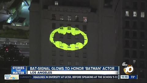 Bat-signal lit to tribute Adam West