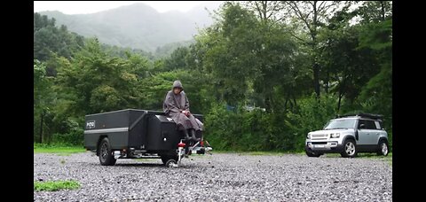 Camping Alone in a Typhoon 🌪️ Holiday in Automatic House Traile