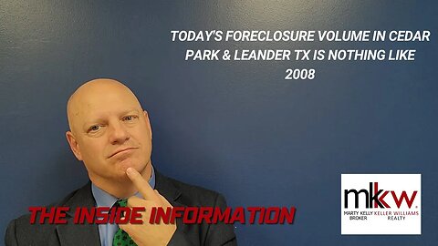 Today's Foreclosure Volume In Cedar Park & Leander TX Is Nothing Like 2008