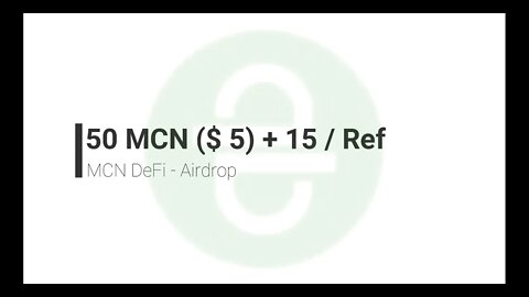 Finalizado - Airdrop - MCN DeFi - 50 MCN ($ 5) + 15 / Ref - 01/12/2020