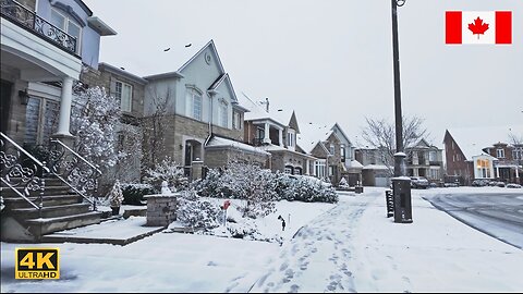 4K🇨🇦 Walking CANADA ❄️ Relaxing Snow Walk in Quiet Toronto Suburbs