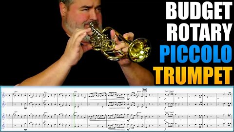 Sound on Budget $1000 Rotary Piccolo Trumpet. "Voluntary 5" by John Stanley. Sheet music play along.