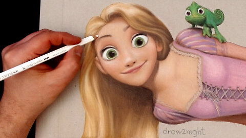 Rapunzel speed drawing. Disney Princess series