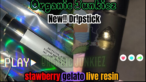 (NEW) Organic Junkiez disposables!! (1g) (Dr!pstick) strawberry gelato live rosin 🍓🍨⛽️🔥💨💨