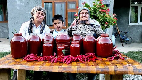 Grandma Made Her own Tomato Tomato Paste, ASMR food