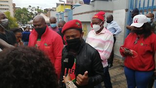 EFF's Mbuyiseni Ndlozi at the Sunnyside Police station
