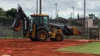 City helps repair baseball field