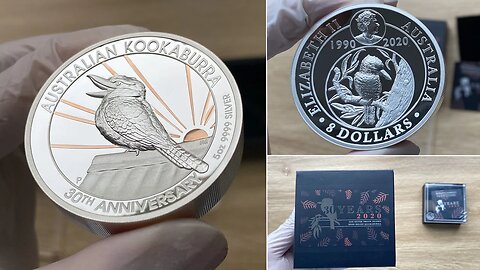 30th Anniversary Australian Kookaburra 2020 5oz Silver Proof High Relief Gilded Coin