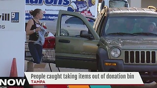 People caught taking items out of donation bin