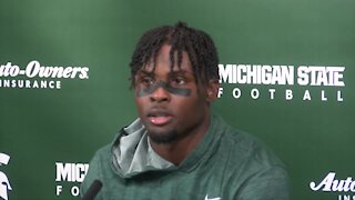 MSU WR Jayden Reed speaks after win over Michigan