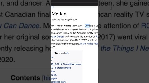 When was Tate McRae born? 🤯