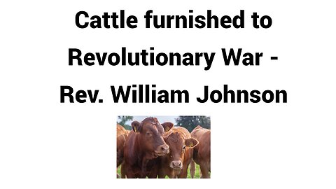 Rev. William Johnson supplied beef to Revolutionary War
