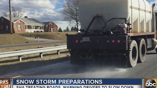 Snow preparations underway in Maryland as the first winter weather of 2017 is expected to hit