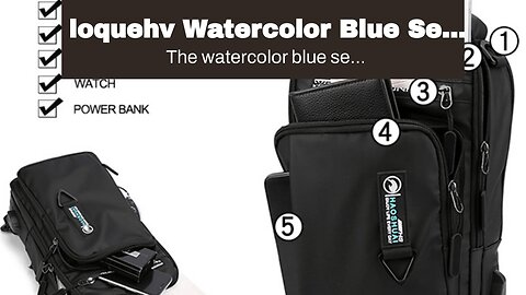 loquehv Watercolor Blue Sea Turtle Sling Backpack Chest Bag Waterproof Crossbody Shoulder Bag,...