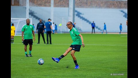 Kagame playing football with stars Ronaldo Wenger,,,,