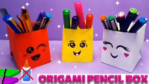 How To Make a Paper Pen Holder / Paper Craft Idea /DIY Paper Pencil Box /Homemade Craft Idea