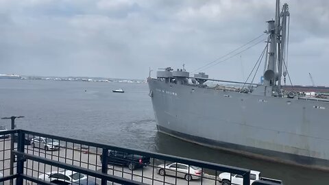Liberty ship SS John Brown getting underway