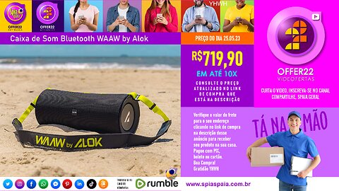 Caixa de Som Bluetooth WAAW by Alok BOOM 100SB