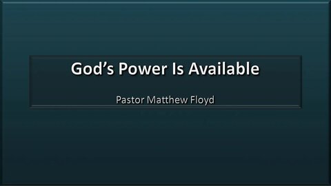 God"s Power Is Available - Acts 2:1-13