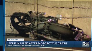 Four hurt after crash involving 2 motorcycles in Mesa