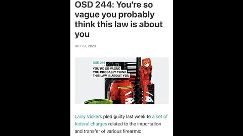 Substack Read | OSD 244: You’re so vague you probably think this law is about you