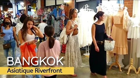 Asiatique night market on Bangkok's Riverfront 4K