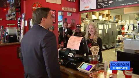 Governor Ron DeSantis and Mike Pens Visit Florida Burger Joint