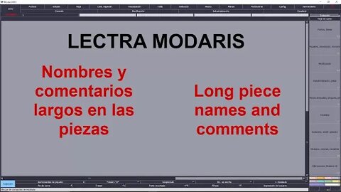 049- Nombres y comentarios más largos en Lectra Modaris