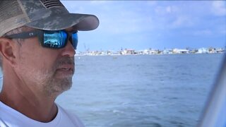Volunteers delivering supplies by boat to Southwest Florida islands