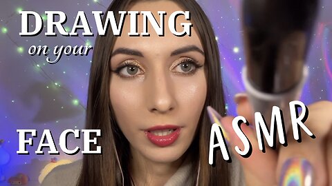 ASMR Sketching on your Face / Tracing your Face with a Sharpie Marker for lots of Tingles 🎧✨ #asmr