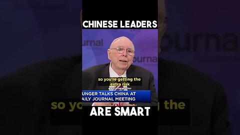 Charlie Munger explains why the Chinese Leaders are very smart #Shorts