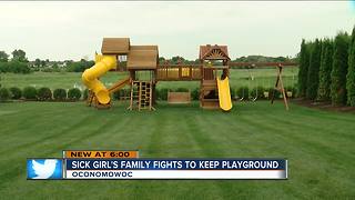 Sick child's family fights to keep playground