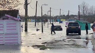 Coastal town in England suffers from aftermath of Storm Ciara