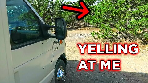 Tent Camper Drives Into Our Camp Yelling At Me... Until Lefty Scared Him | Ambulance Conversion Life