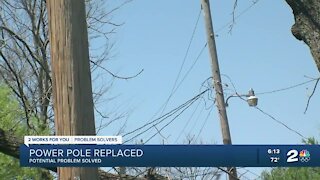 Power pole replaced in north Tulsa neighborhood