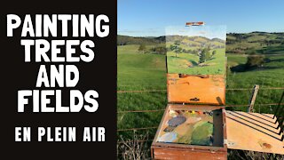 Painting TREES AND FIELDS en plein air